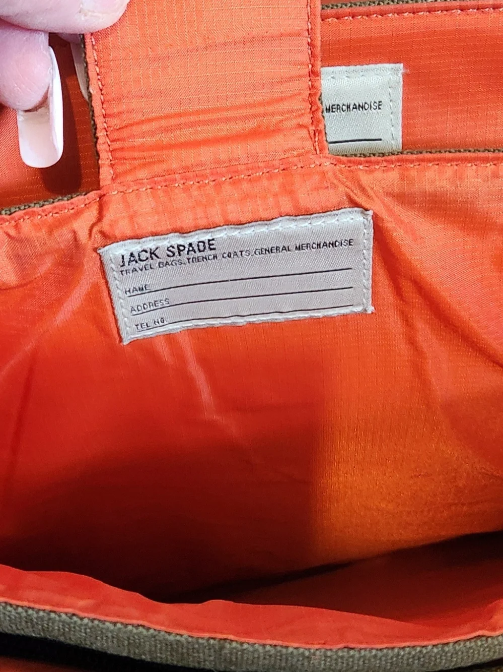 Jack Spade Brown Canvas Messenger Bag with Black Strap